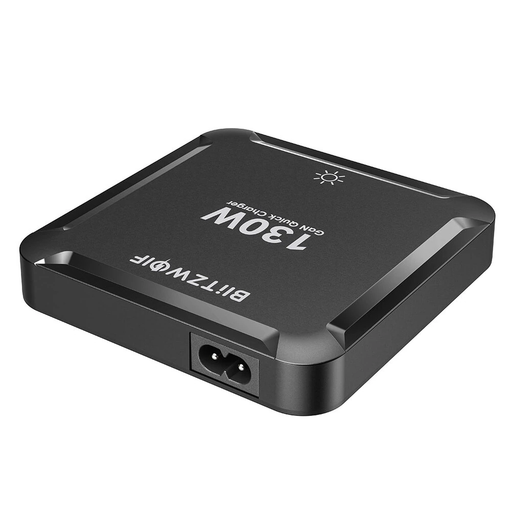 [GaN Tech] Blitzwolf® BW-S32 130W 5 in 1 USB PD Digital Display Charger with Retractable Cable Fast Charging Desktop Charging Station for iPhone 17 16 16 Pro 15 14 13 Pro Max for MacBook Pro for Airpods for Apple Watch