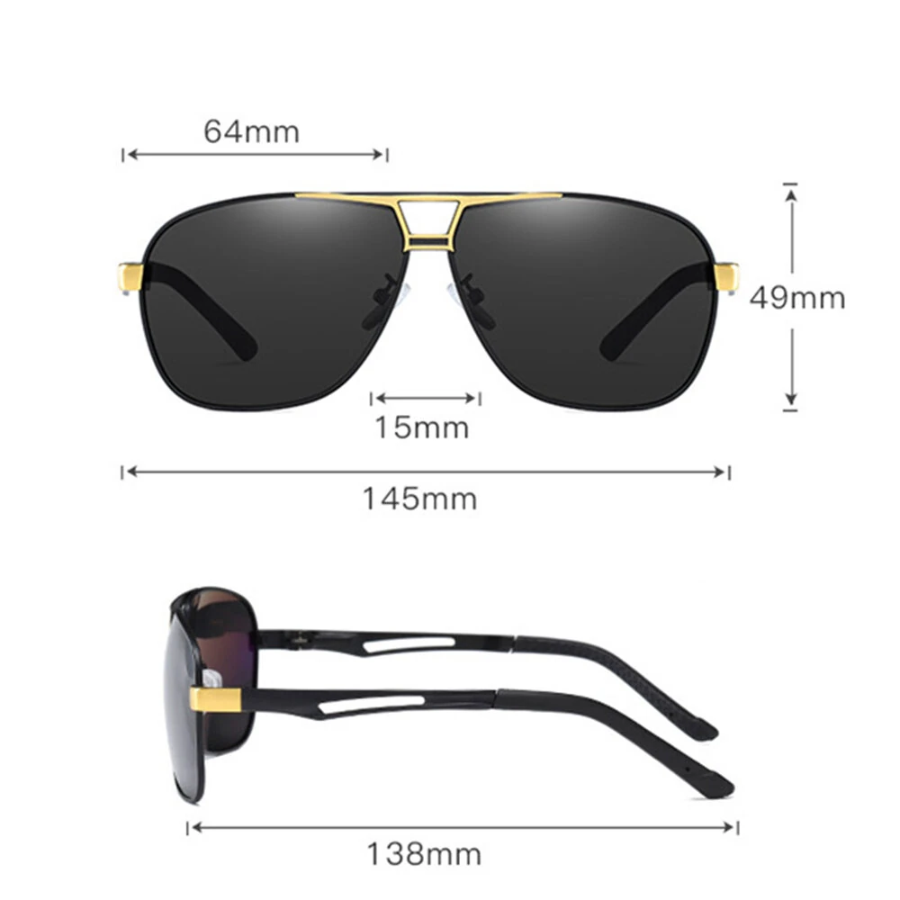 Aluminum Mg Fashion Polarized Sunglasses for Men Pilot Driving Classic UV400 Protection Sun Glasses