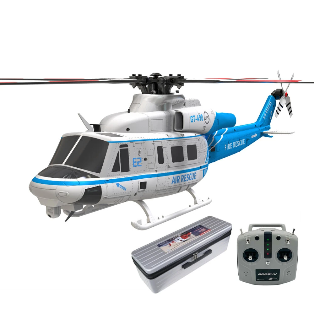 Goosky Legend E2 GPS 2.4G 6CH UH-1Y TOF Altitude Hold Dual Brushless Direct Drive Motor 1:35 Scale RC Helicopter BNF / RTF with GTS Flight Control System Carrying Case