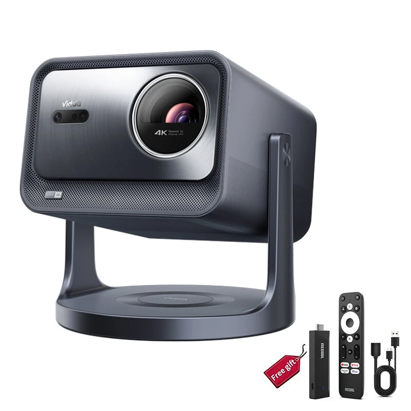 [EU Direct] Hisense Vidda C2 Pro 4K Tri-color Laser Projector 2600 Lumens+3800CVIA 3D Beamer Optical Zoom Home Theater Support WiFi 6 & BT5.2 Eye Protection Built-in 20W Speaker Dolby Audio Smart Home Cinema Projectors English Version