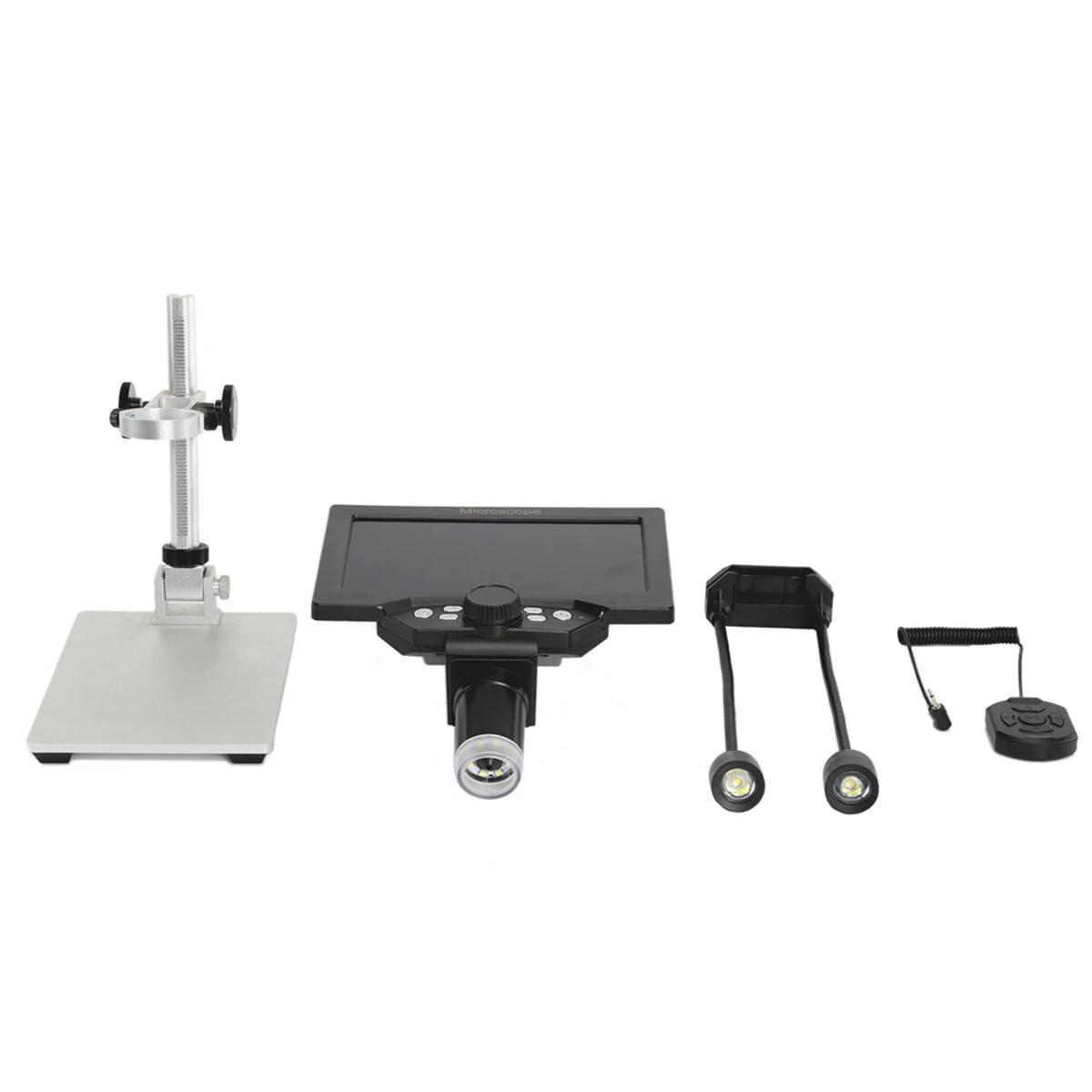 MUSTOOL B1200 Digital Microscope 12MP Camera 1200X Magnification Adjustable Stand LED Lights Battery Powered for Precision Viewing and Recording