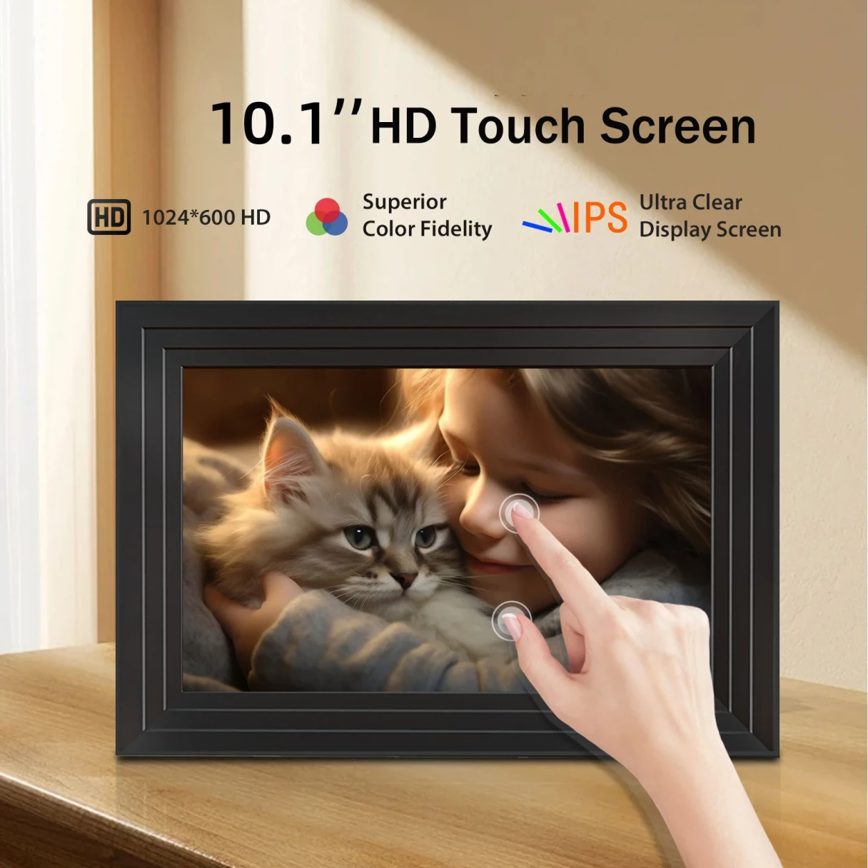 10-inch Smart WiFi Touch Digital Photo Frame Cloud Digital Photo Frame 1280*800  IPS LCD Touch Screen Built in 32GB  Storage Share Photos Via App