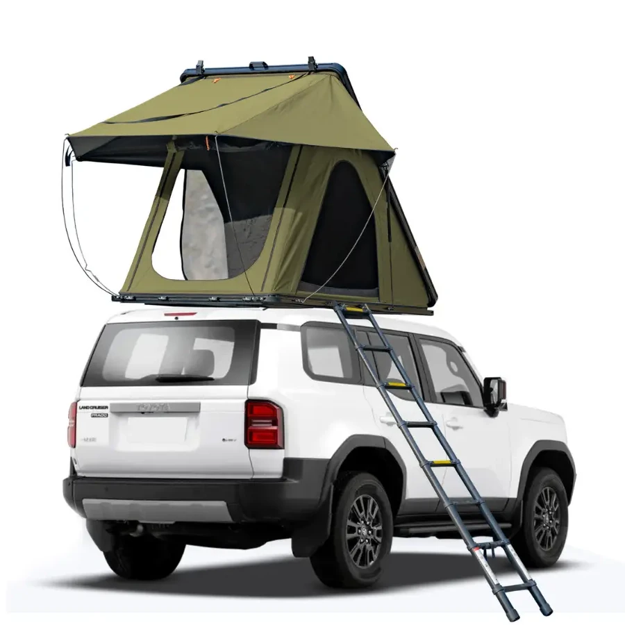 [EU Direct] NATURNEST Polaris Lite 2-3 Person PopUp Triangle Rooftop Tent with Telescopic Ladder, Lightweight Easy Setup Aluminum Alloy Car tent, Waterproof Windproof, for Jeepcar SUVs, pickup trucks, and off-road vehicles