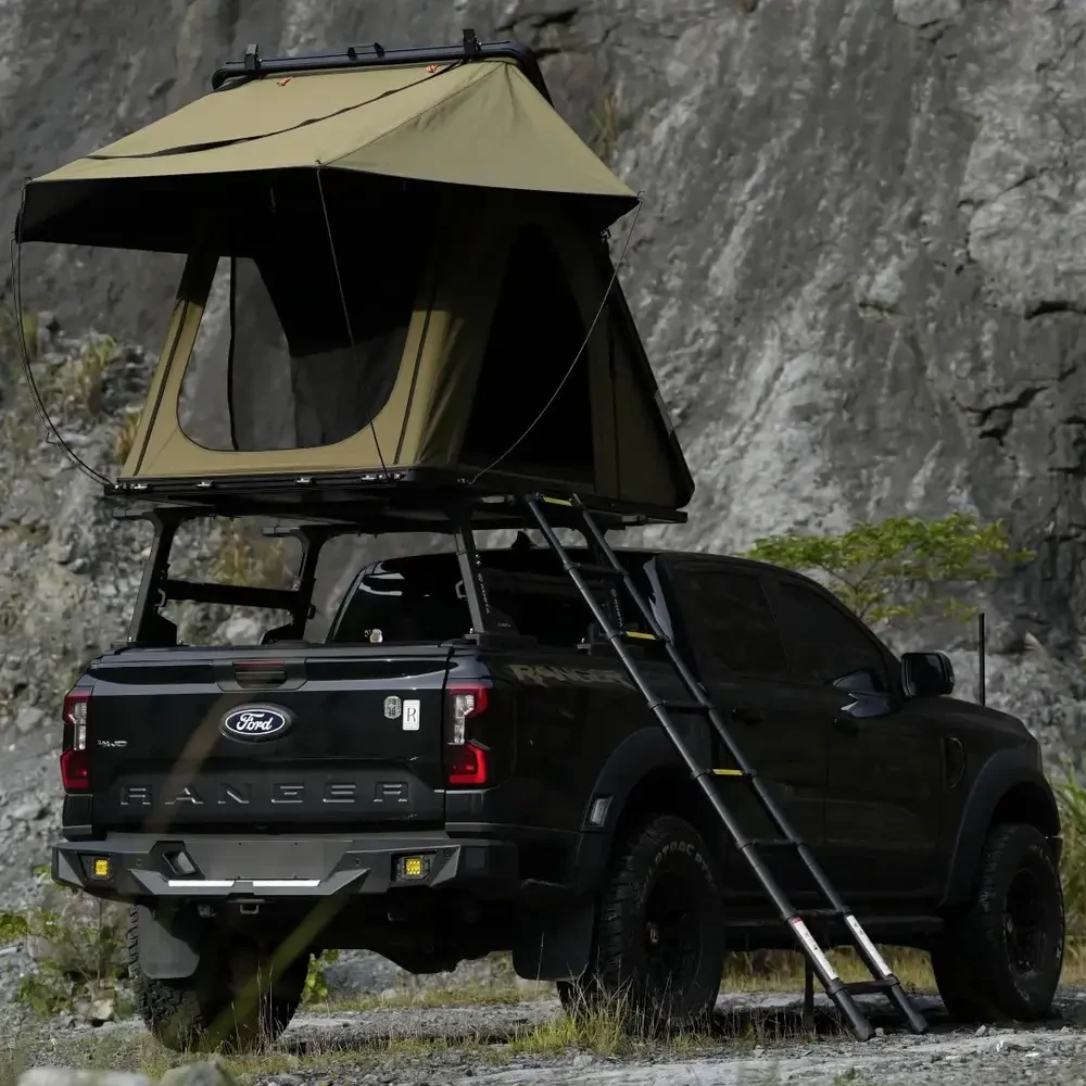 [EU Direct] NATURNEST Polaris Lite 2-3 Person PopUp Triangle Rooftop Tent with Telescopic Ladder, Lightweight Easy Setup Aluminum Alloy Car tent, Waterproof Windproof, for Jeepcar SUVs, pickup trucks, and off-road vehicles