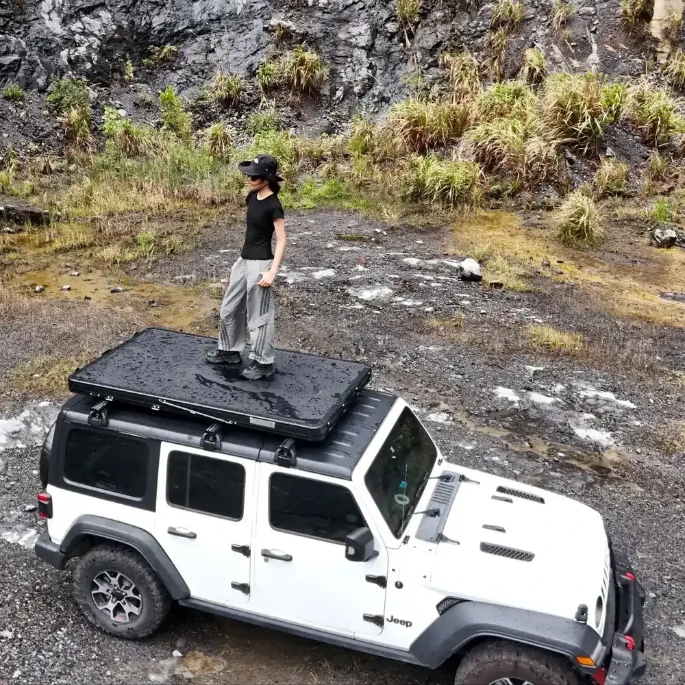 [EU Direct] NATURNEST Polaris Lite 2-3 Person PopUp Triangle Rooftop Tent with Telescopic Ladder, Lightweight Easy Setup Aluminum Alloy Car tent, Waterproof Windproof, for Jeepcar SUVs, pickup trucks, and off-road vehicles