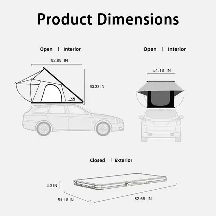 [EU Direct] NATURNEST Polaris Lite 2-3 Person PopUp Triangle Rooftop Tent with Telescopic Ladder, Lightweight Easy Setup Aluminum Alloy Car tent, Waterproof Windproof, for Jeepcar SUVs, pickup trucks, and off-road vehicles