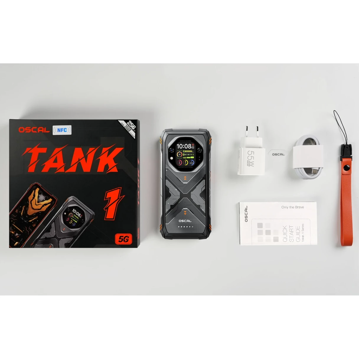 Blackview OSCAL TANK 1 5G AI Dual Display 36GB 256GB/48GB 512GB 20000mAh 55W Fast Charge Dual LED Flashlights 6.78 inch 120Hz 2.4K 64MP Camera Android 15 NFC Dimensity 7050 IP68 IP69K Waterproof Rugged Smartphone