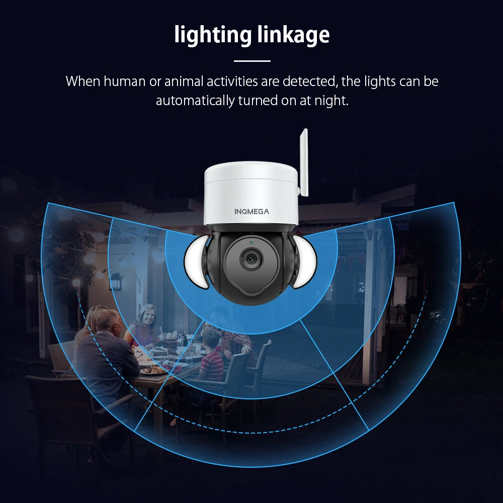 Tuya 5MP Smart WiFi Floodlight Camera Wireless Color Night Vision Auto Tracking Two-way Audio IP66 Waterproof Outdoors Surveillance Cam