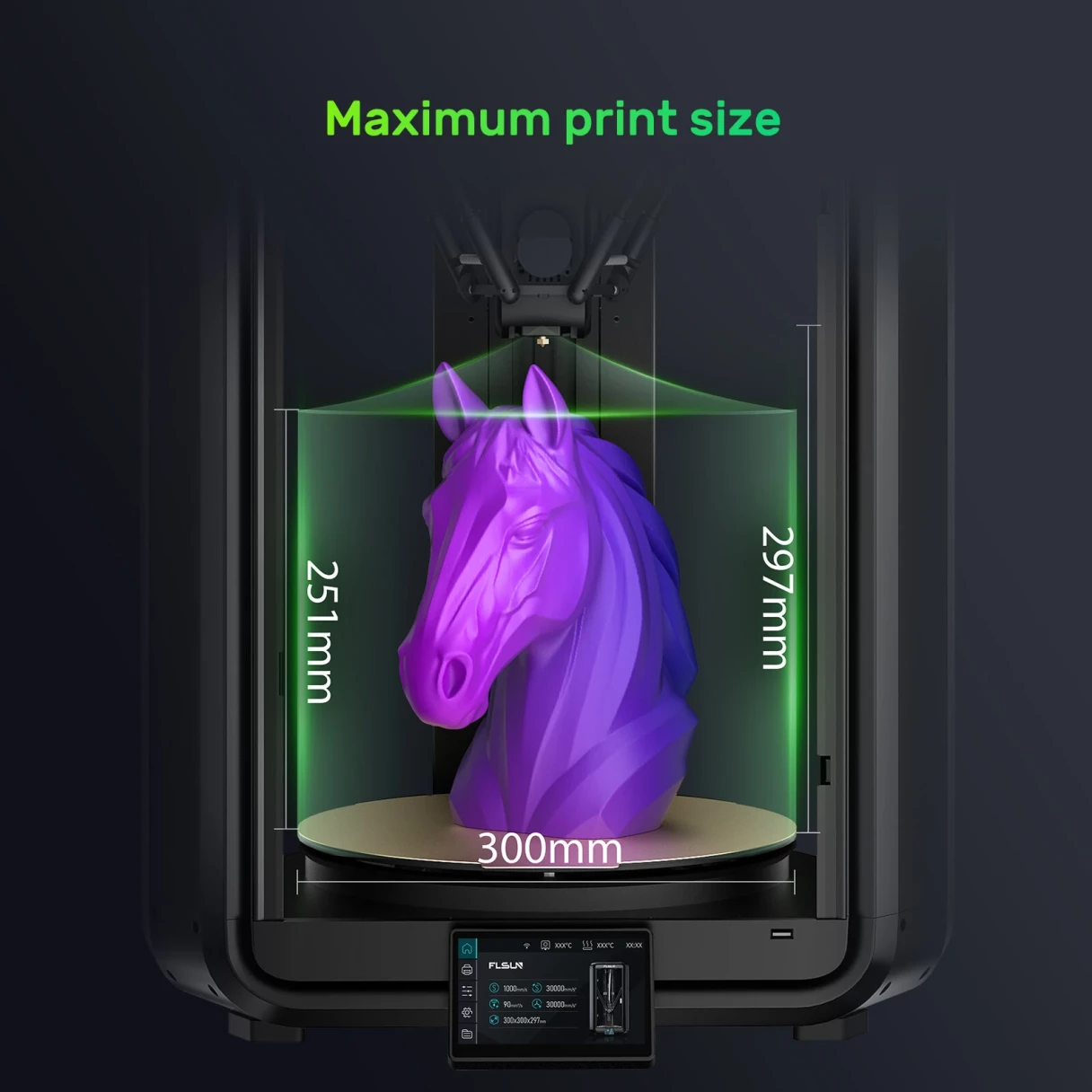 [EU Direct]FLSUN T1 Max 3D Printer 1000mm/s Printing Speed 0.1mm Precision 300mmx297mm Build Volume  Auto-Leveling Intuitive Easy to Use Compatible with PLA/PETG/TPU