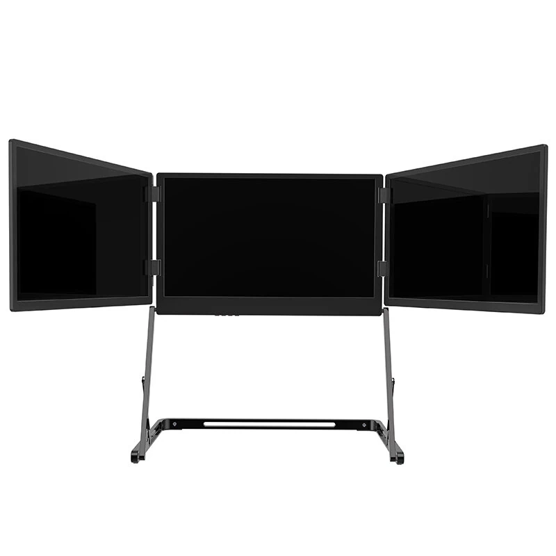 TriCreate 15.6 Inch IPS Tri-screen Portable Monitor 1080P 60Hz Touch Screen Mini HD Type-C External Second Screen with Stand for Laptop Phone