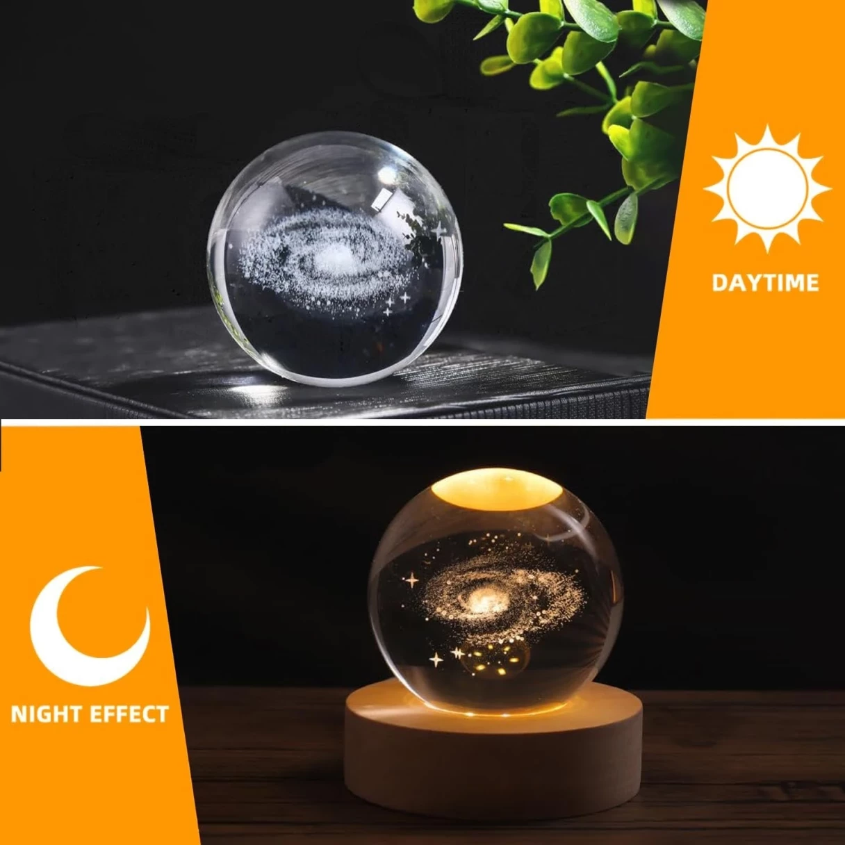 Glowing Crystal Ball 3d Engraved Small Crystal Ball Light Decoration Creative Gift Glowing Crystal Ball Suitable For Christmas Classmates And Children's Birthday