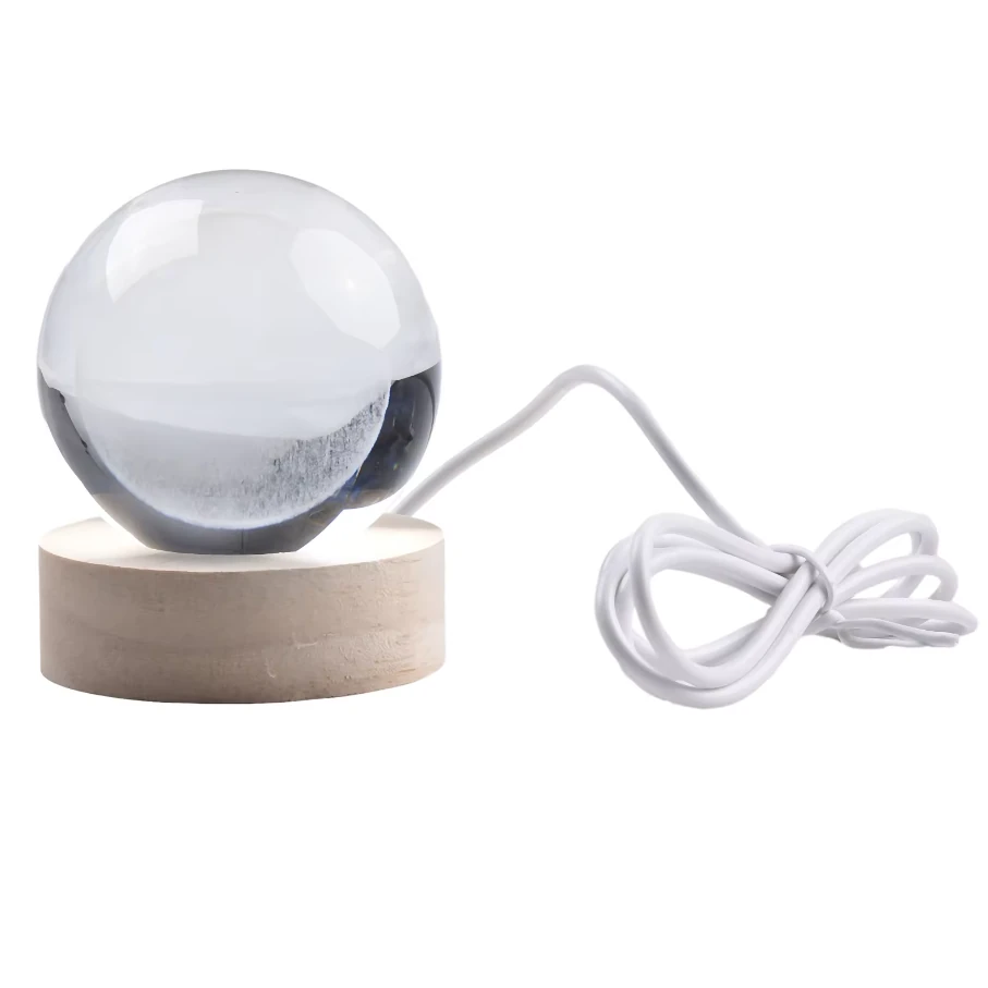 Glowing Crystal Ball 3d Engraved Small Crystal Ball Light Decoration Creative Gift Glowing Crystal Ball Suitable For Christmas Classmates And Children's Birthday