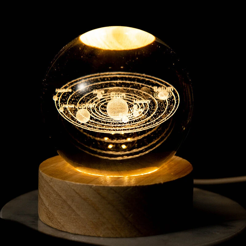 Glowing Crystal Ball 3d Engraved Small Crystal Ball Light Decoration Creative Gift Glowing Crystal Ball Suitable For Christmas Classmates And Children's Birthday