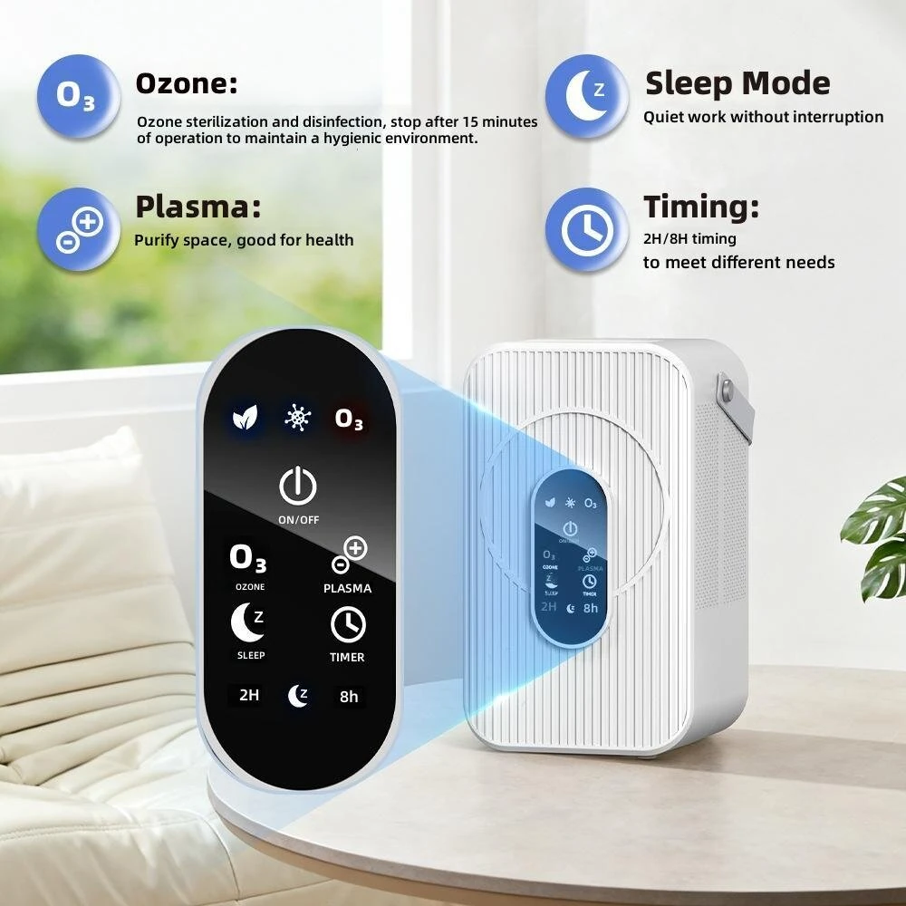 Tevorex A02 3-in-1 Mini Air Purifier with H13 HEPA,100m³/h CADR, Ultra-Quiet, Portable Odor Eliminator for Home, Bedroom & Bathroom