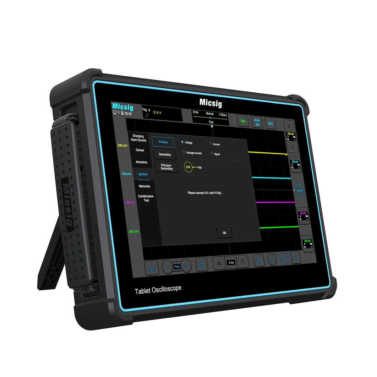 Micsig ATO2004 Digital Oscilloscope Automotive 200MHz 220Mpts Portable oscilloscopes touchscreen Table diagnostic oscilloscope