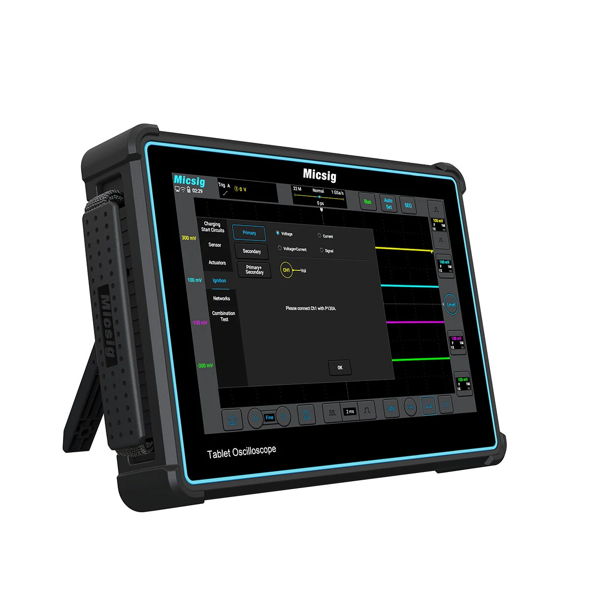 Micsig ATO2004 Digital Oscilloscope Automotive 200MHz 220Mpts Portable oscilloscopes touchscreen Table diagnostic oscilloscope