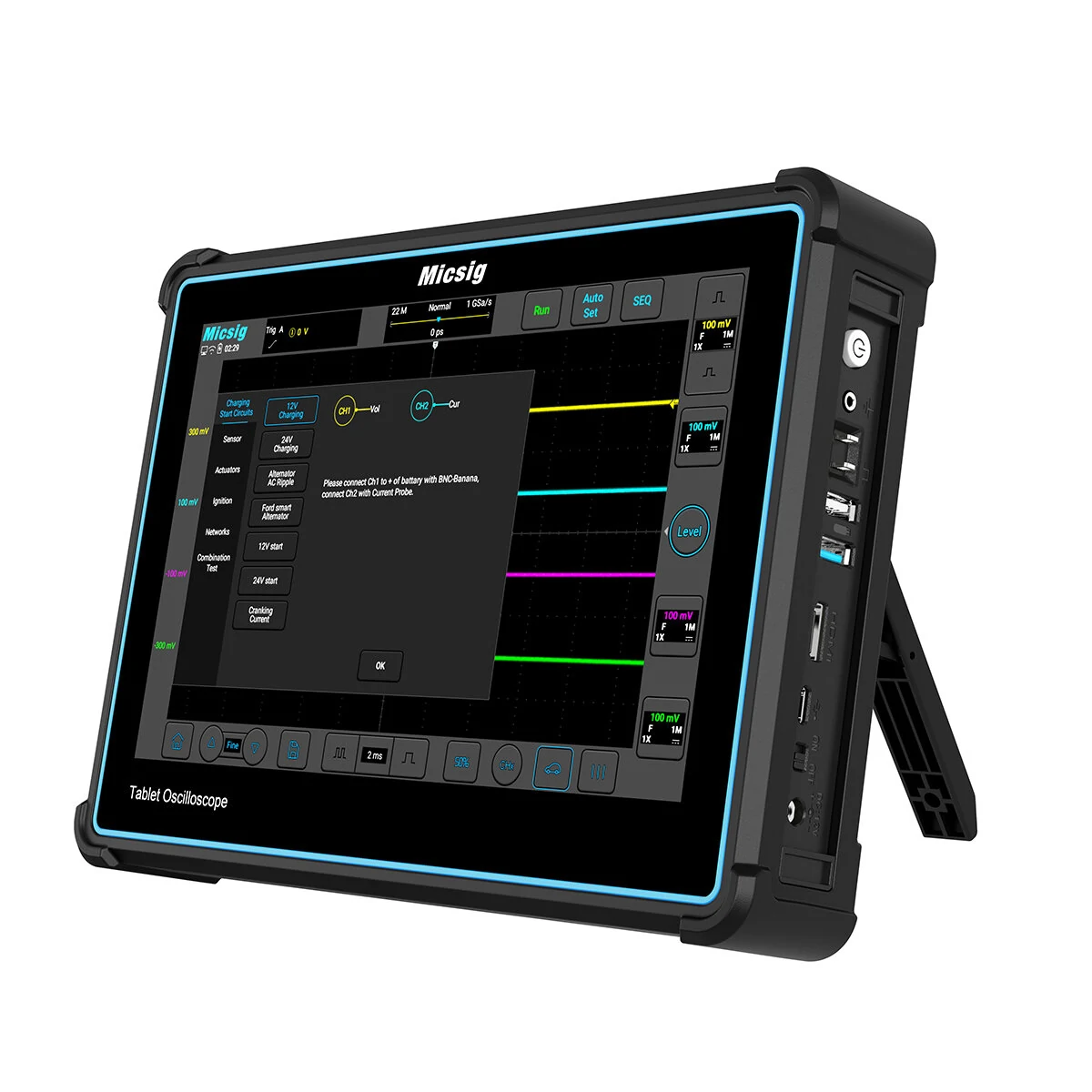 Micsig ATO2004 Digital Oscilloscope Automotive 200MHz 220Mpts Portable oscilloscopes touchscreen Table diagnostic oscilloscope