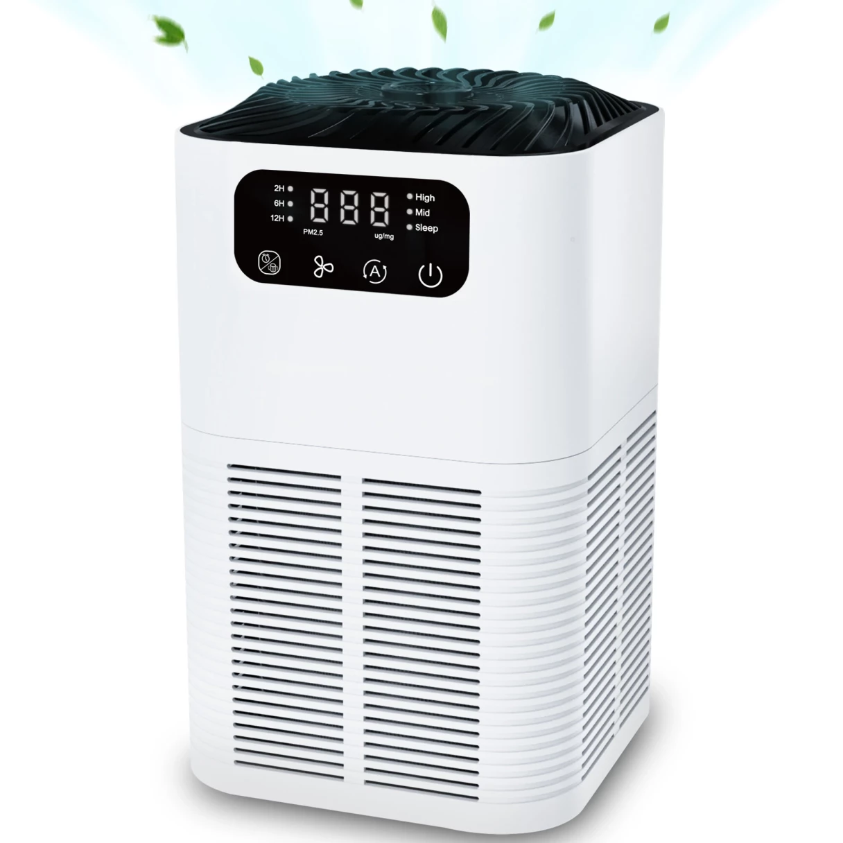 NovuLife GL-K803 HEPA Air Purifier with Negative Ions, PM2.5 Real-Time Display, 3-Stage Filtration, Touch Control,Quiet Aroma Diffuser for Home & Office
