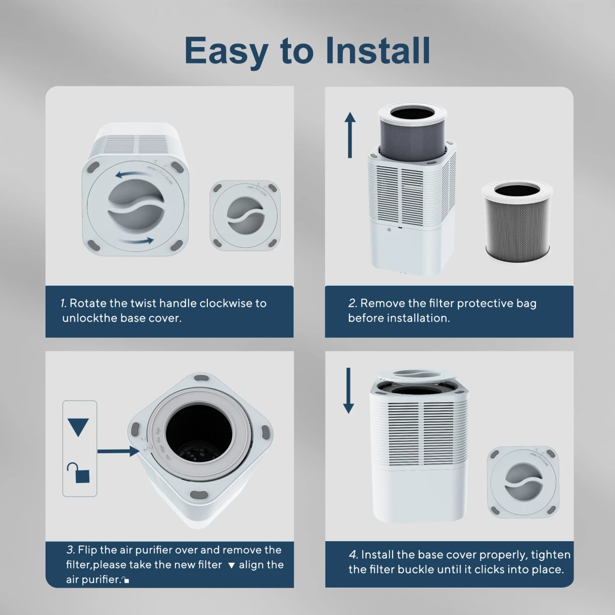 NovuLife GL-K803 HEPA Air Purifier with Negative Ions, PM2.5 Real-Time Display, 3-Stage Filtration, Touch Control,Quiet Aroma Diffuser for Home & Office