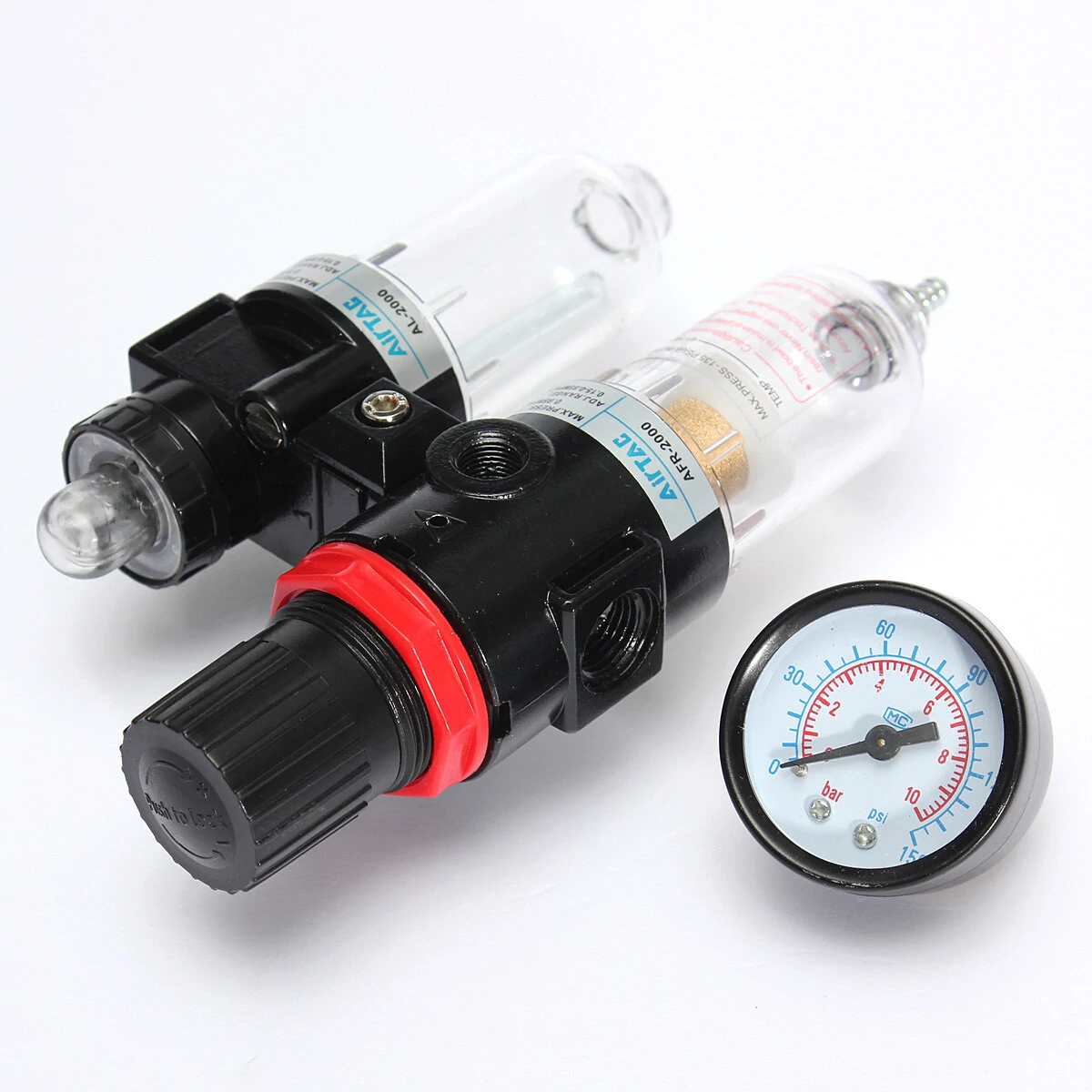 1/4 Inch Air Pressure Regulator Water Separator Trap Filter Airbrush Compressor