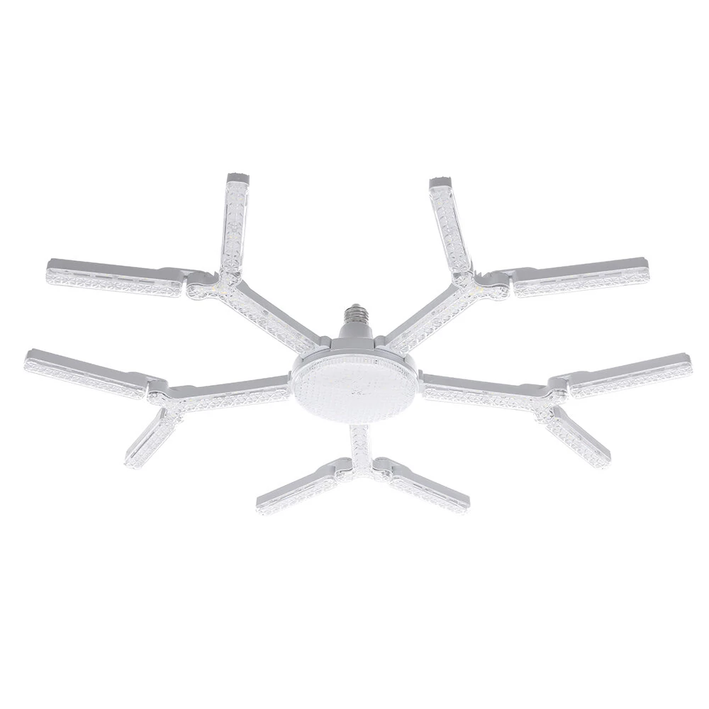 Elfeland 3/4/5 Leafs Foldable Crystal Snowflake LED Ceiling Light E27 Adjustable Shape AC 85~265V Ultra-Bright Wide-Angle Lighting for Home Garage Shop