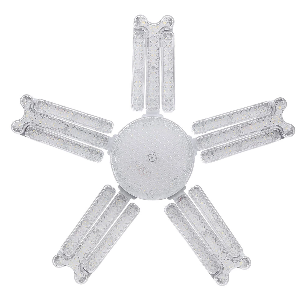 Elfeland 3/4/5 Leafs Foldable Crystal Snowflake LED Ceiling Light E27 Adjustable Shape AC 85~265V Ultra-Bright Wide-Angle Lighting for Home Garage Shop