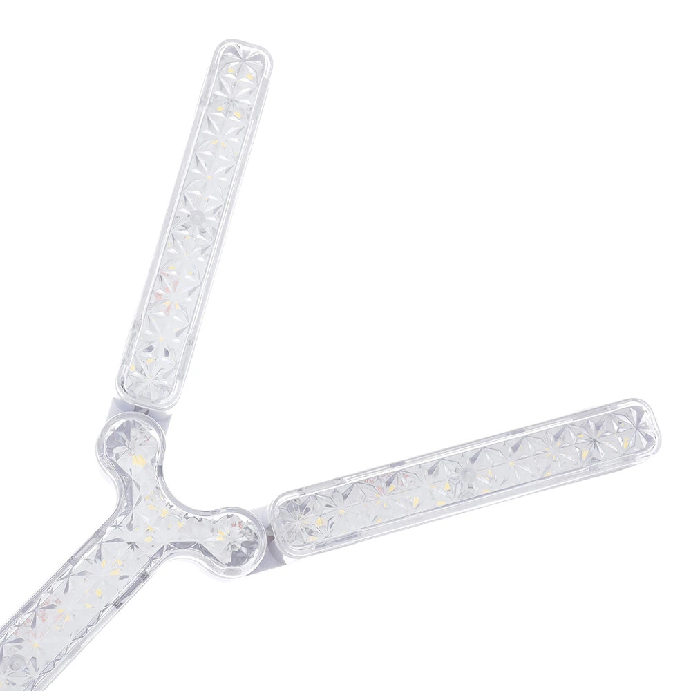 Elfeland 3/4/5 Leafs Foldable Crystal Snowflake LED Ceiling Light E27 Adjustable Shape AC 85~265V Ultra-Bright Wide-Angle Lighting for Home Garage Shop