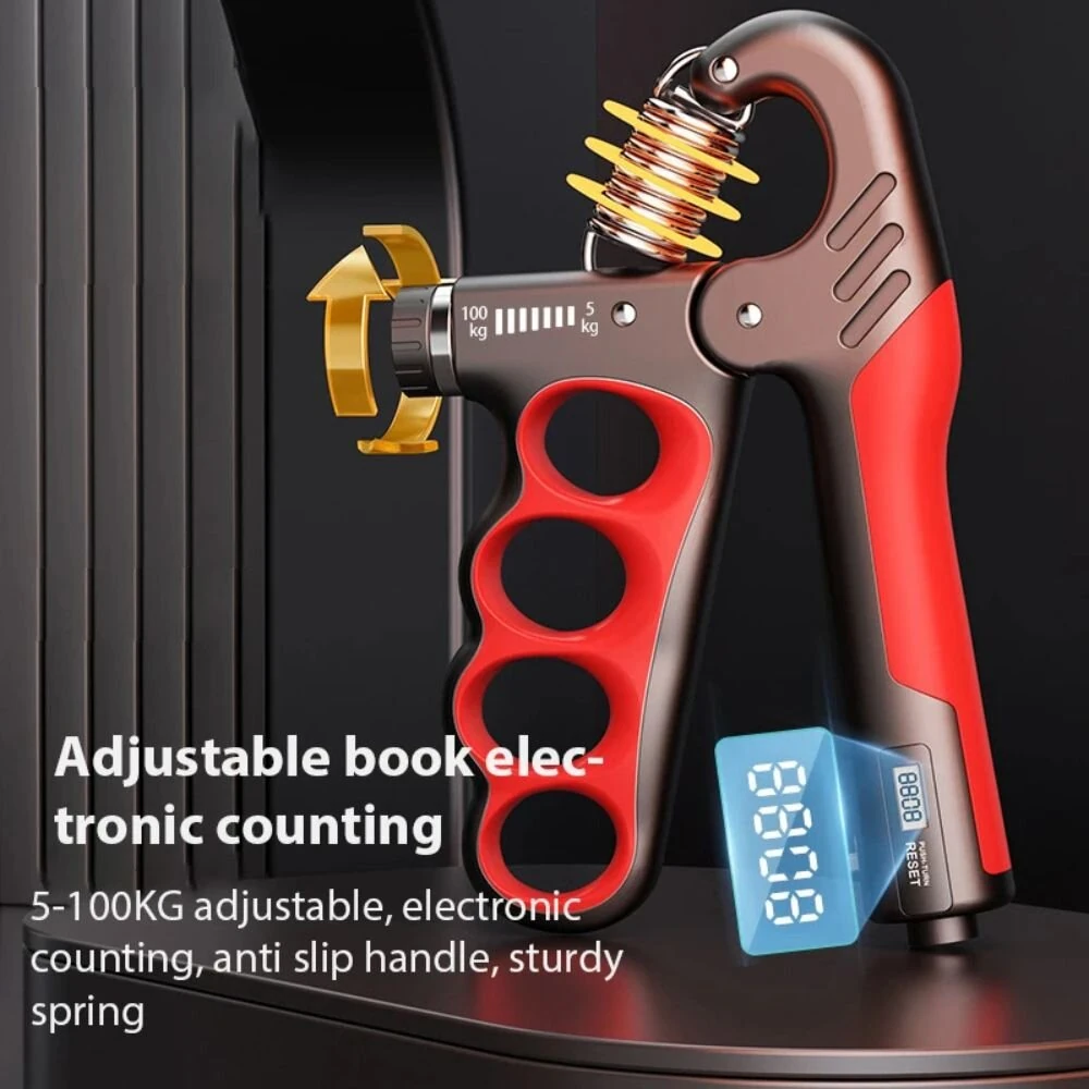 KALOAD 5-100 KG Adjustable Resistance Electronic Counting Hand Grip Strength Trainer Wrist Expander Training Hand Gripper Hand Gripper for Home Gym Fitness
