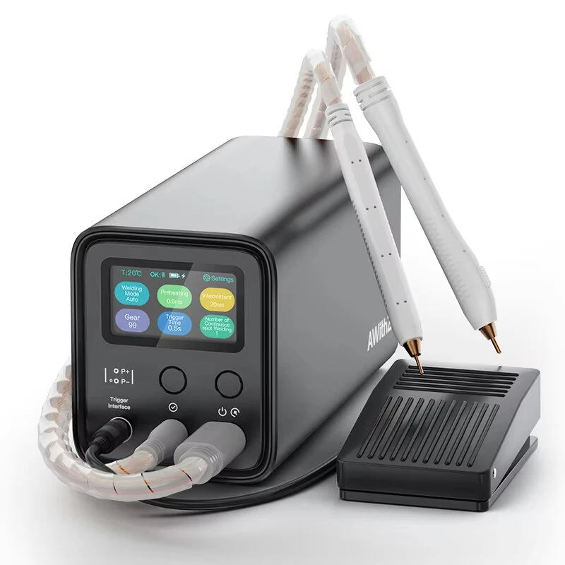 Awithz UF20B Spot Welding Machine AC110-240V 6V 1750A 10.5KW High Power 18650 Lithium Battery Nickel Sheet Welder Touch Screen Multi-Mode for Power Tools Phone Battery Repair