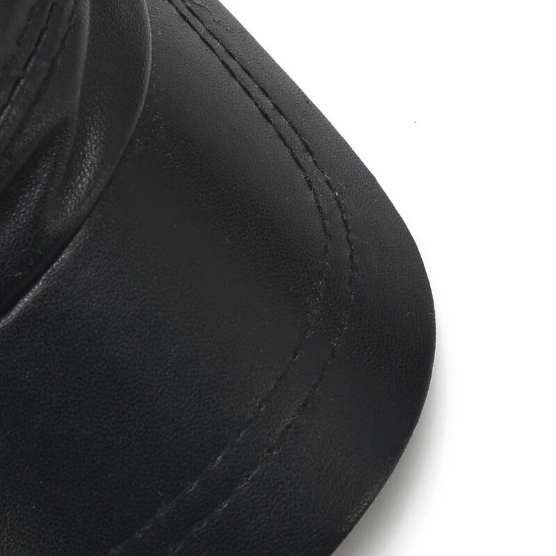 Collrown Genuine Sheepskin Leather Cap Men's Flat Cap Adjustable Outdoor Casual Black Caps for Spring Fall