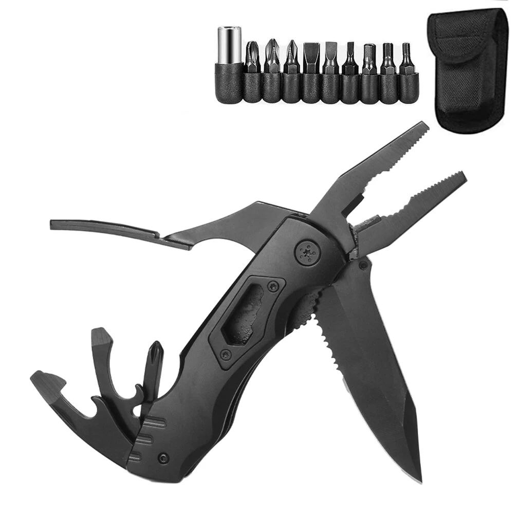 IPRee Multifunctional Pliers Outdoor Home Portable Outdoor Survival Folding Plier Screwdriver Hand Tool Car Emergency Tool