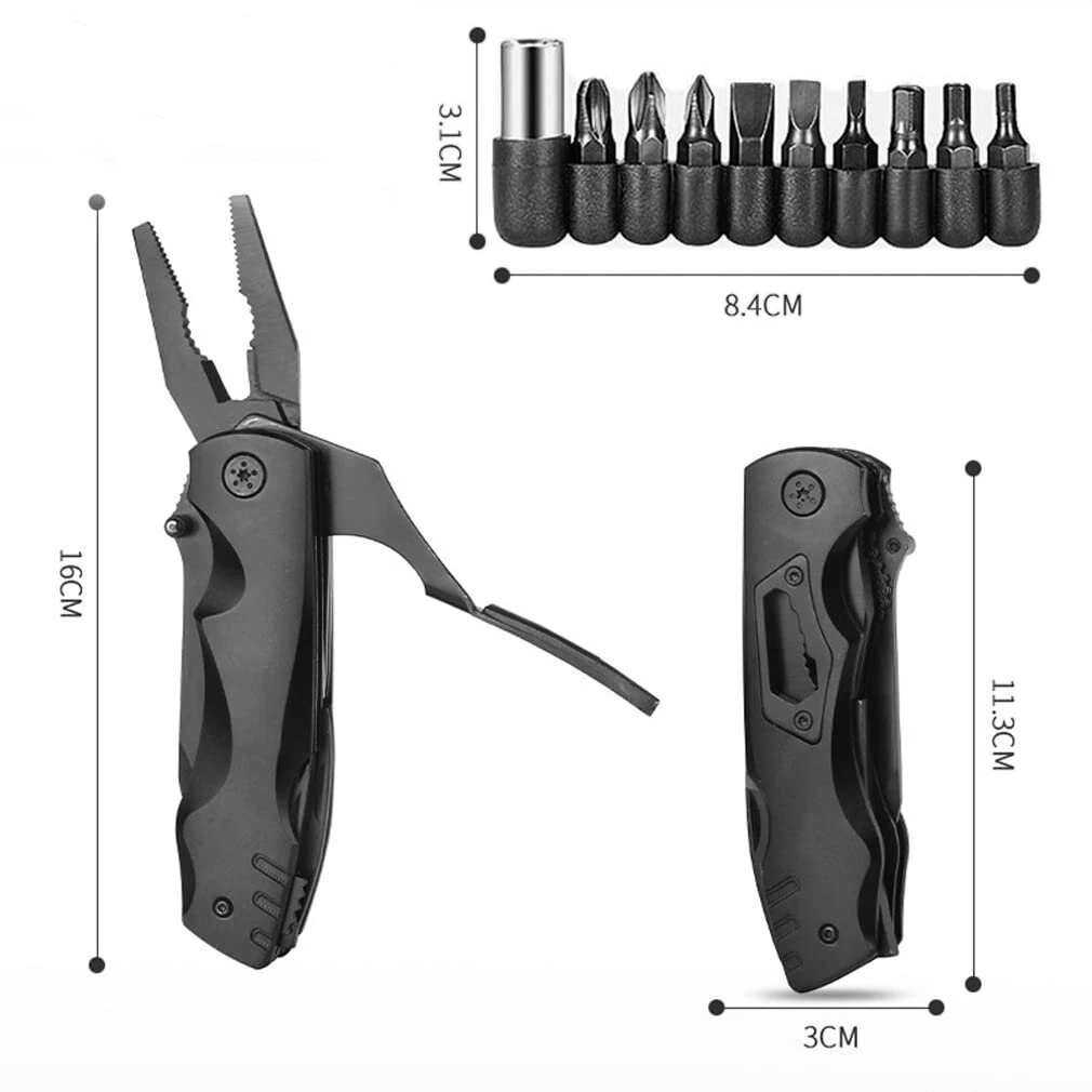 IPRee Multifunctional Pliers Outdoor Home Portable Outdoor Survival Folding Plier Screwdriver Hand Tool Car Emergency Tool