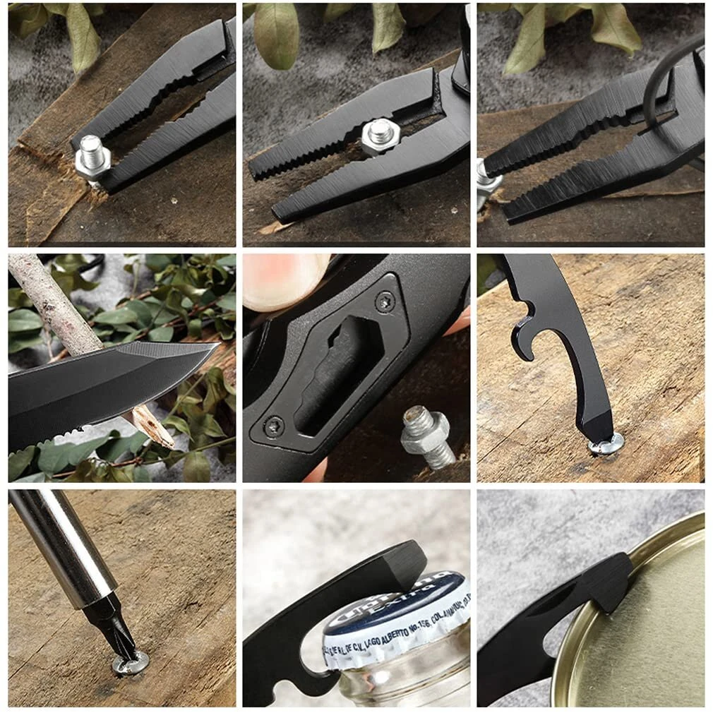 IPRee Multifunctional Pliers Outdoor Home Portable Outdoor Survival Folding Plier Screwdriver Hand Tool Car Emergency Tool