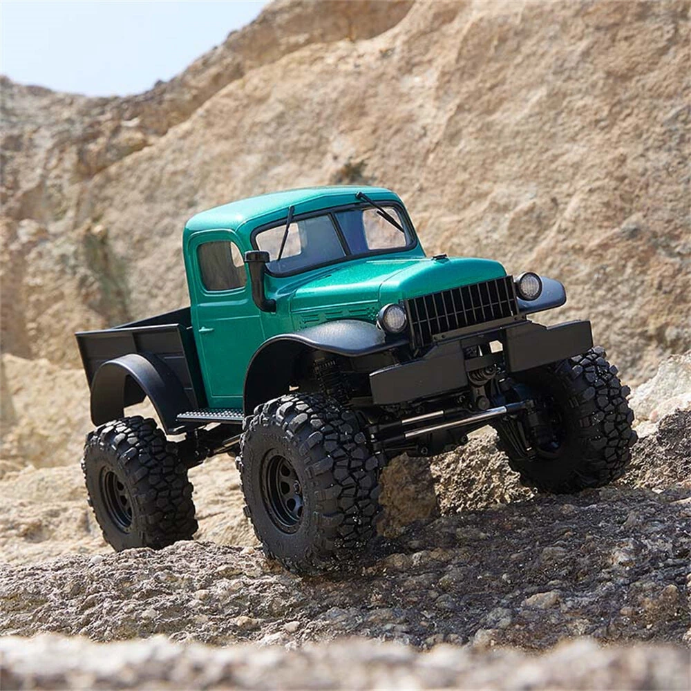 FMS FCX24 Power Wagon 12401 RTR 1/24 2.4G 4WD Brushless RC Car Rock Crawler Off-Road Truck Two Speed Upgraded Chassis Metal Gears Portal Axles LED Light Oil Filled Shocks Vehicles Models Toys
