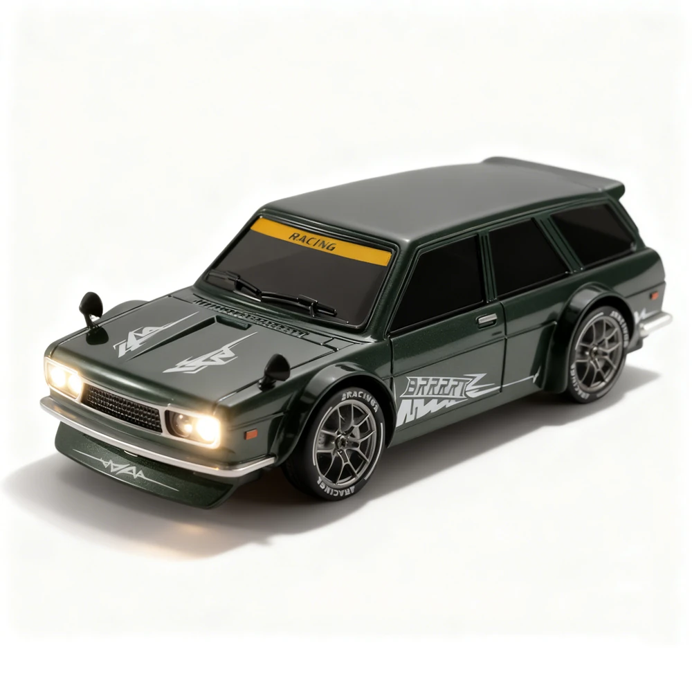 S818 RTR 1/24 2.4G 4WD Mini Drift RC Car LED Light Remote Control High-Speed Motor On-Road Racing Retro Travel Drifting Vehicle Model Boys Gifts Desktop Toys