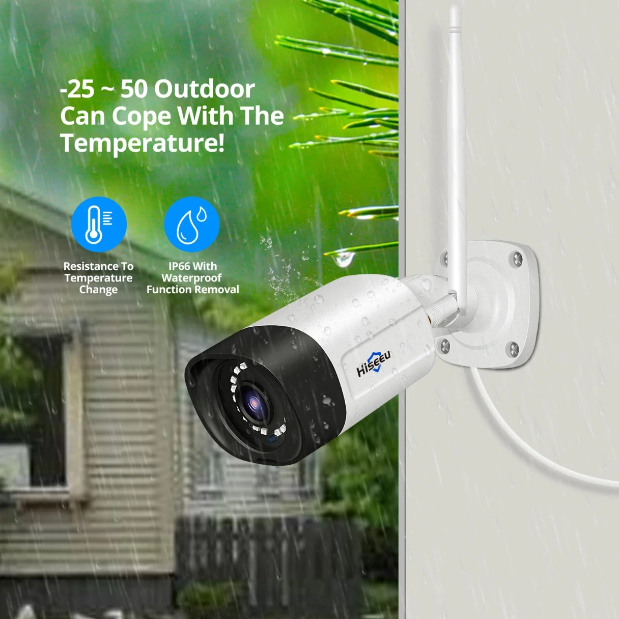 Hiseeu 4HC25 5MP 8CH Wireless CCTV Surveillance Camera System PTZ WiFi Camera with 12-inch Monitor Color Night Vision Two-way Audio Security Cameras Eseecloud APP Support Alexa