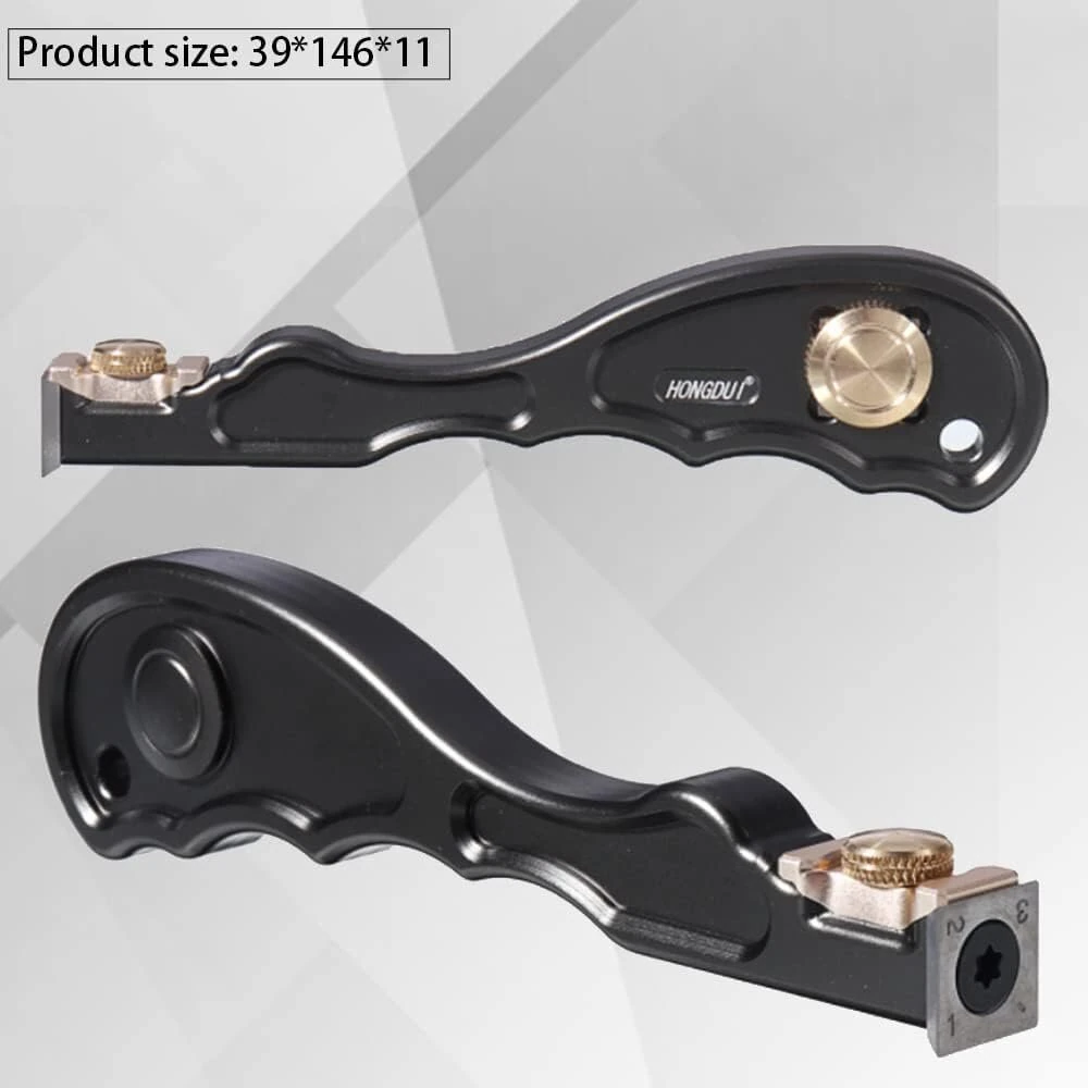HONGDUI 2 In 1 Mini Wood Carbide Insert Scraper Glue Scraper Removal Aluminum Alloy Handle Woodworking Tool