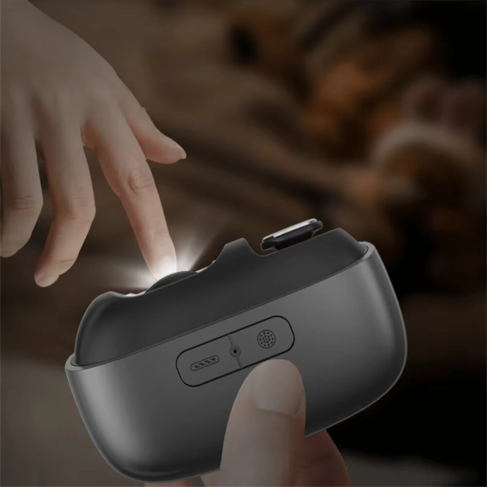 Electric Nail Clipper 3-in-1 Automatic Fingernail Trimmer Polisher & Clip Storage with LED Light USB Rechargeable Safety Nails Cutter for Baby Kids Adult Seniors