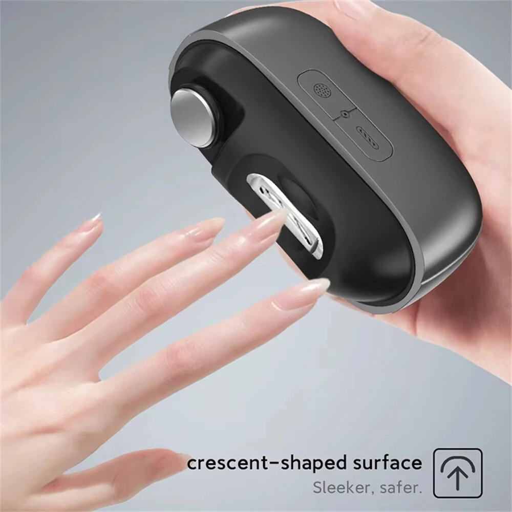 Electric Nail Clipper 3-in-1 Automatic Fingernail Trimmer Polisher & Clip Storage with LED Light USB Rechargeable Safety Nails Cutter for Baby Kids Adult Seniors