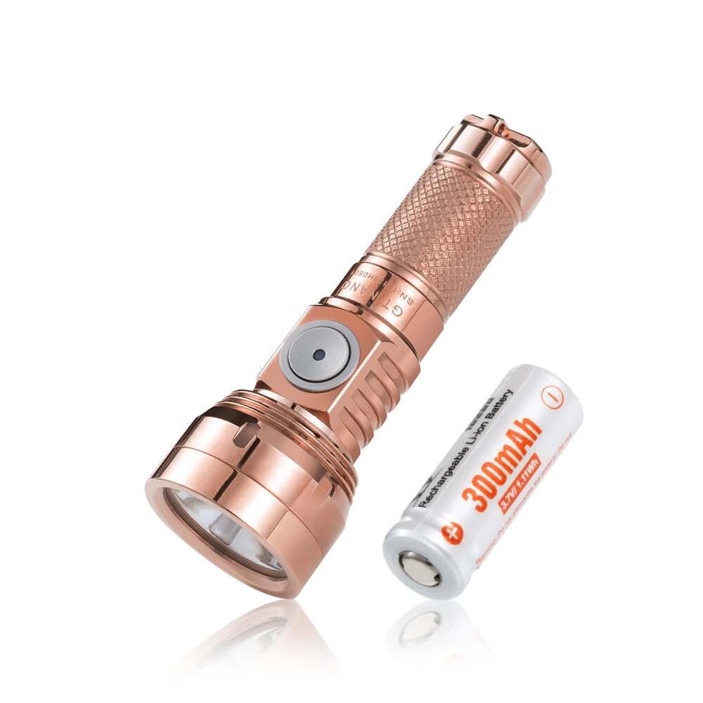 Lumintop GT NANO V3.0 700LM 400M Copper Thrower Flashlight Mini LED Keychain Light With 10280 Lithium Battery USB Type C Rechargeable Mini Torch Camping Lantern Outdoor Light