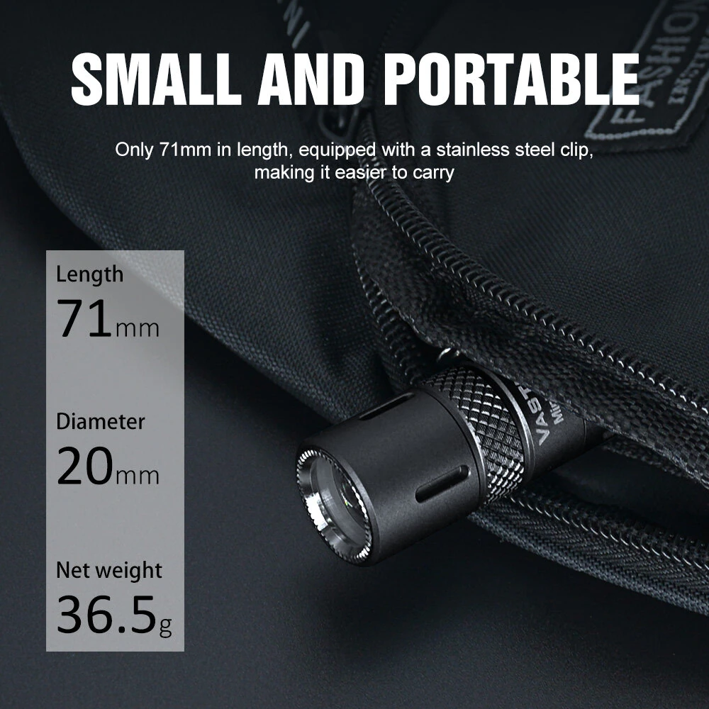 Vastlite MINIMA Bow 750M Compact Thrower LEP Flashlight 280LM Portable Strong Soptlight With Type-C Charging 16340 Battery Rechargeable Outdoor Mini Torch Light