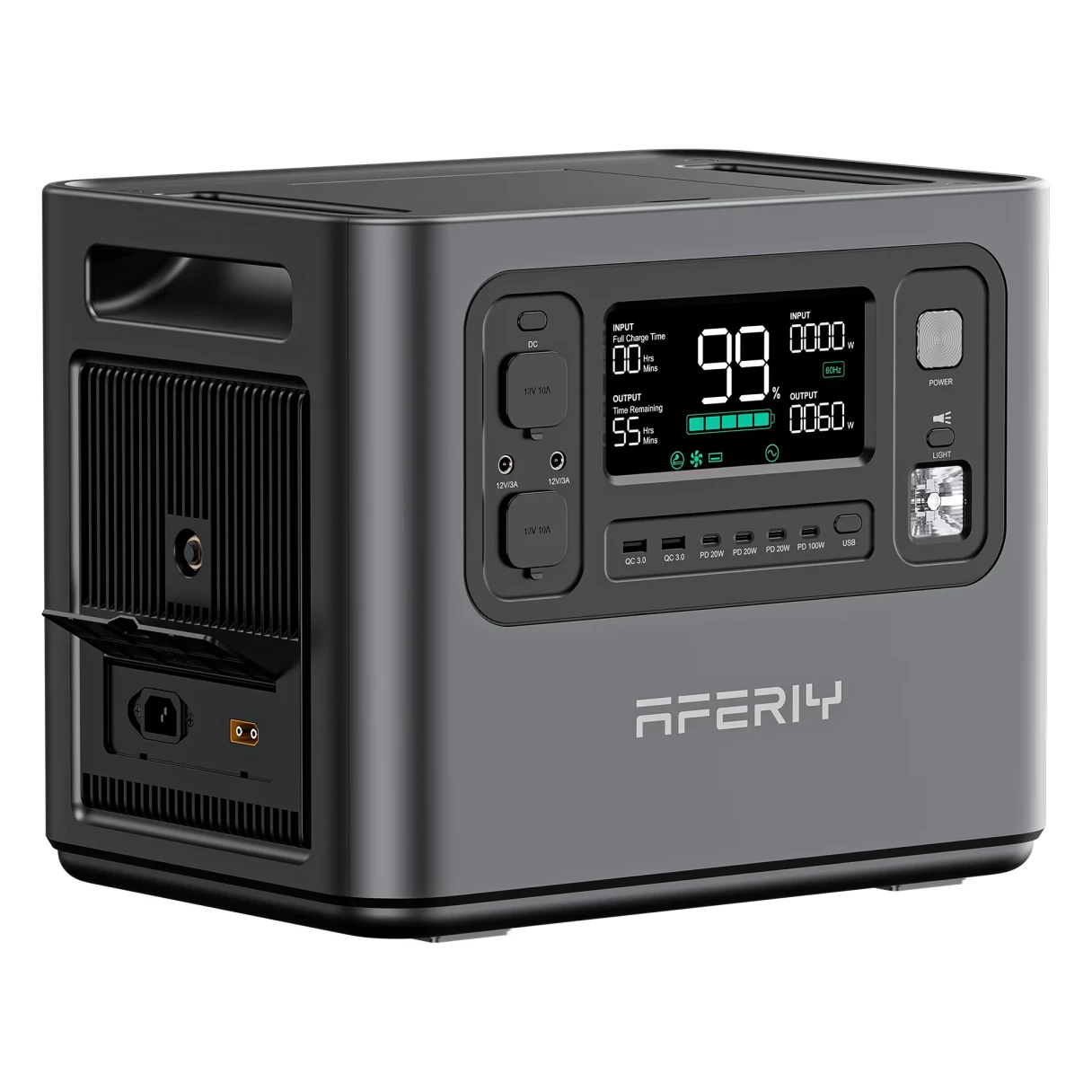 [EU Direct] Aferiy P210 2400W 2048Wh LiFePO4 Battery Portable Power Station Support APP UPS Pure Sine Wave, 13 Output Ports,1.5 Hours Fast Charging, Solar Generator for Outdoor Camping RV Home Emergency Backup Power EU Plug
