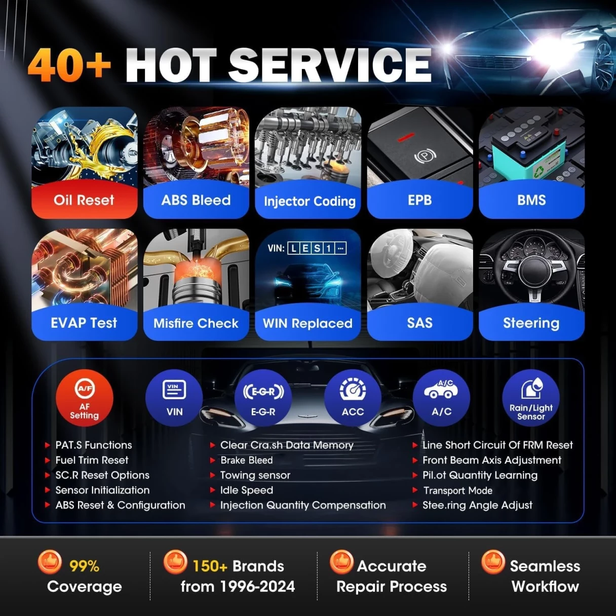 Autel MK900BT MK900-BT Code Reader Diagnostic Scan Tool CAN FD DOIP OBD2 Scanner Active Test Upgrade MK900 MK808S