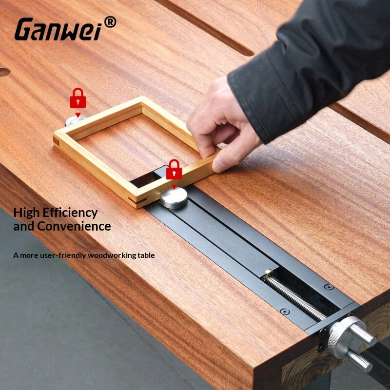 GANWEI Woodworking Bench Tail Vise CNC Aluminum Alloy Φ20mm Hole 0-110mm Travel Range Anodized Clamp Tool