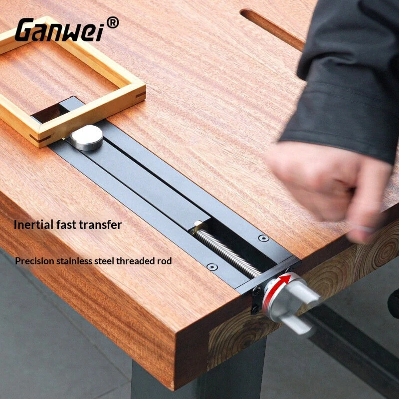 GANWEI Woodworking Bench Tail Vise CNC Aluminum Alloy Φ20mm Hole 0-110mm Travel Range Anodized Clamp Tool