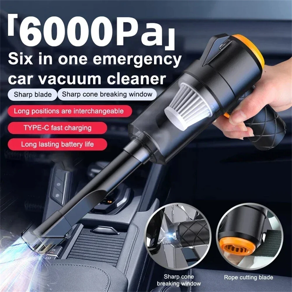 6000Pa Portable Multi Function Car Vacuum Cleaner High Suction Washing and Blowing Outdoor Indoor Use