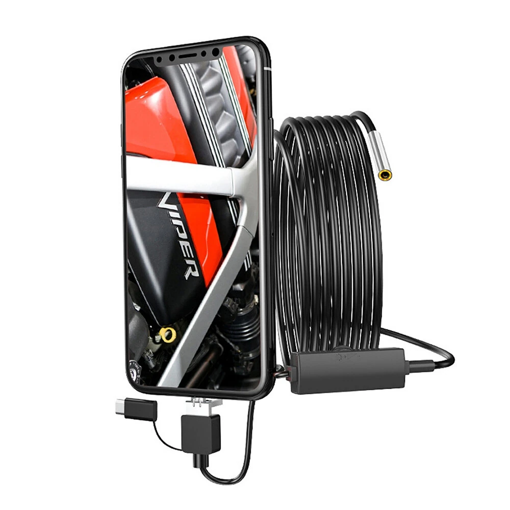 3 in 1 3.9mm 720P Industrial Endoscopes Smartphone Endoscope IP67 Waterproof 6 LED Lights PC Portable HD Endoscope Inspection Tool