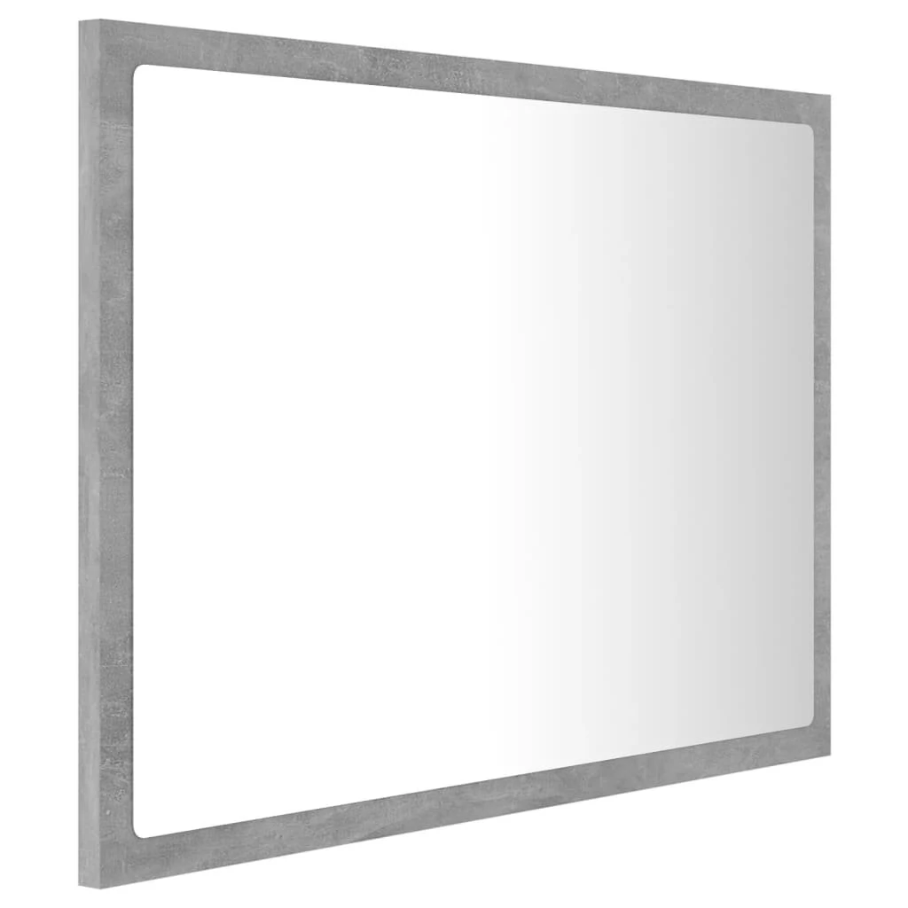 LED Bathroom Mirror Concrete Gray Chipboard Acrylic Wall Mirror with RGB Light for Bedroom, Bedroom
