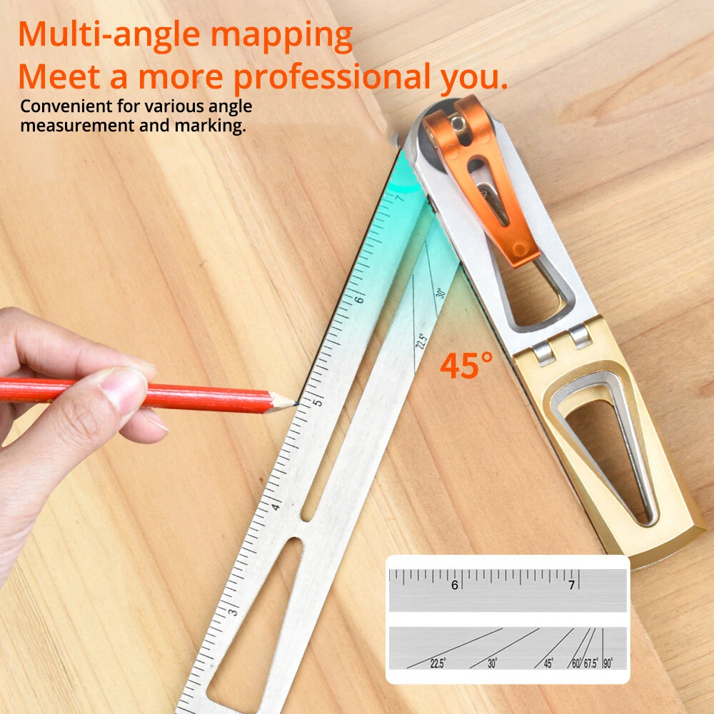 Dovetail Jig with Precise 6:1 and 8:1 Slopes for Woodworking Dovetail Guide Includes T-Bevel Sliding Angle Finder Ruler Protractor Multi Angle Gauge