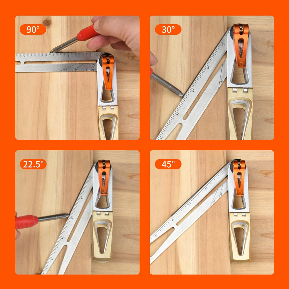 Dovetail Jig with Precise 6:1 and 8:1 Slopes for Woodworking Dovetail Guide Includes T-Bevel Sliding Angle Finder Ruler Protractor Multi Angle Gauge